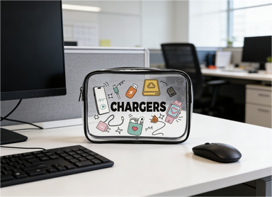 Travel Accessories Pouch For Women - Clear Organizer Pouch Travel Charger Bag