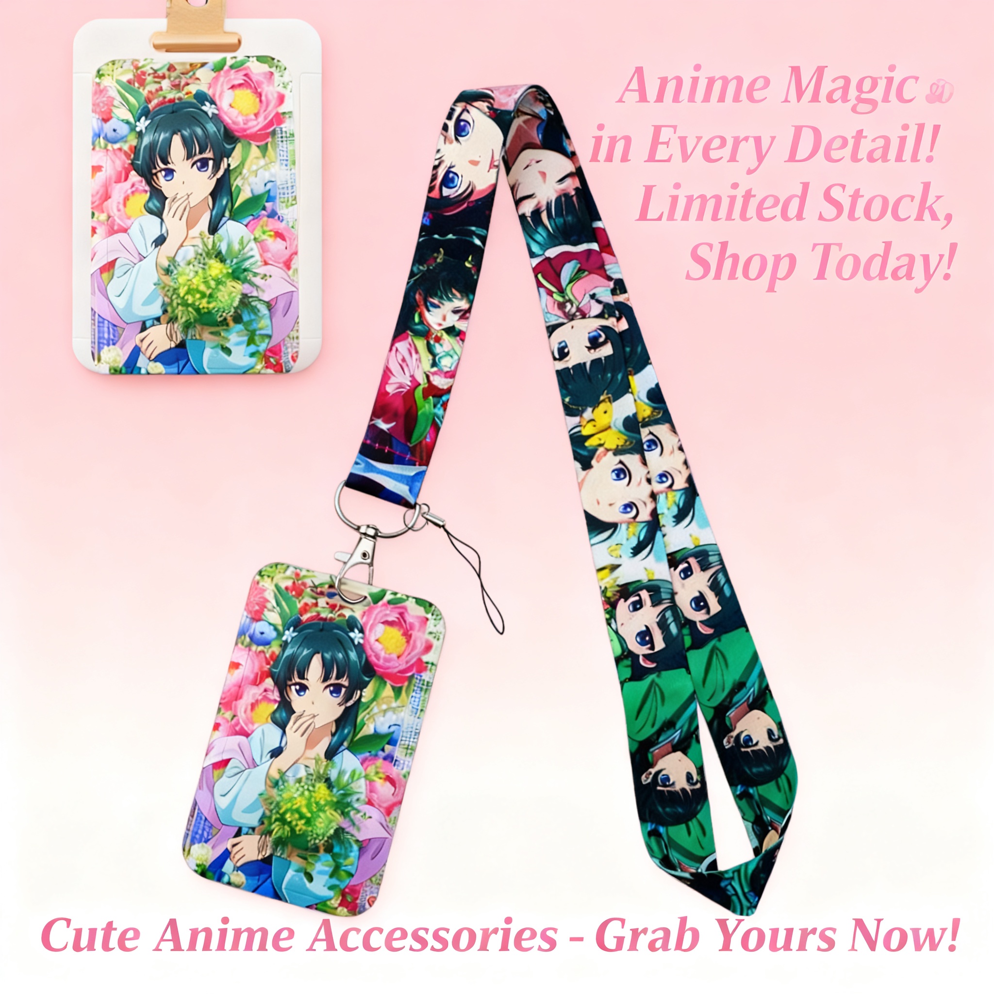 Travel Accessories Sale - Cute Anime Girl Lanyard Neck Strap