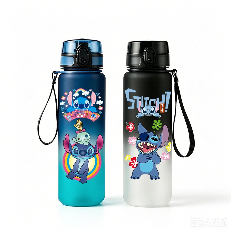 Portable Travel Kettle - Stitch Anime Water Bottle 650ml Leakproof