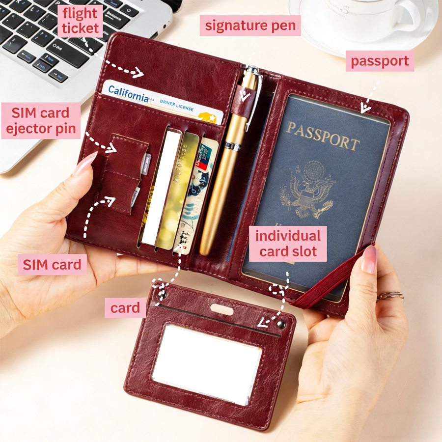 Passport Holder and Wallet in  - مراجعة Travel Accessories In Bulk وسعره