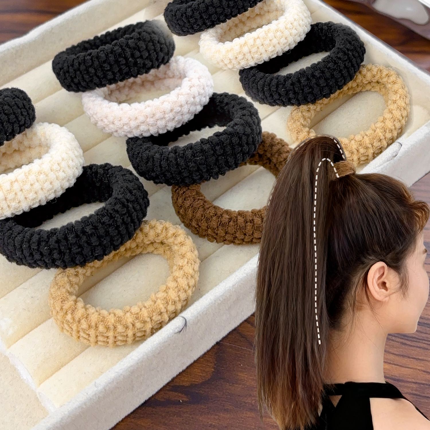 Seamless Hair Ties Thick Elast - مراجعة Travel Accessories For Girls وسعره