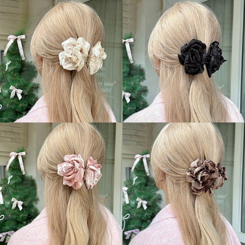 Ins Velvet Rose Hair Claw Clip - مراجعة Travel Accessories For Girls وسعره