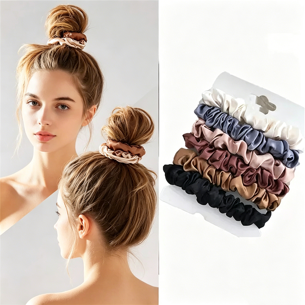 6Pcs Soft Satin Hair Scrunchie - مراجعة Travel Accessories For Girls وسعره