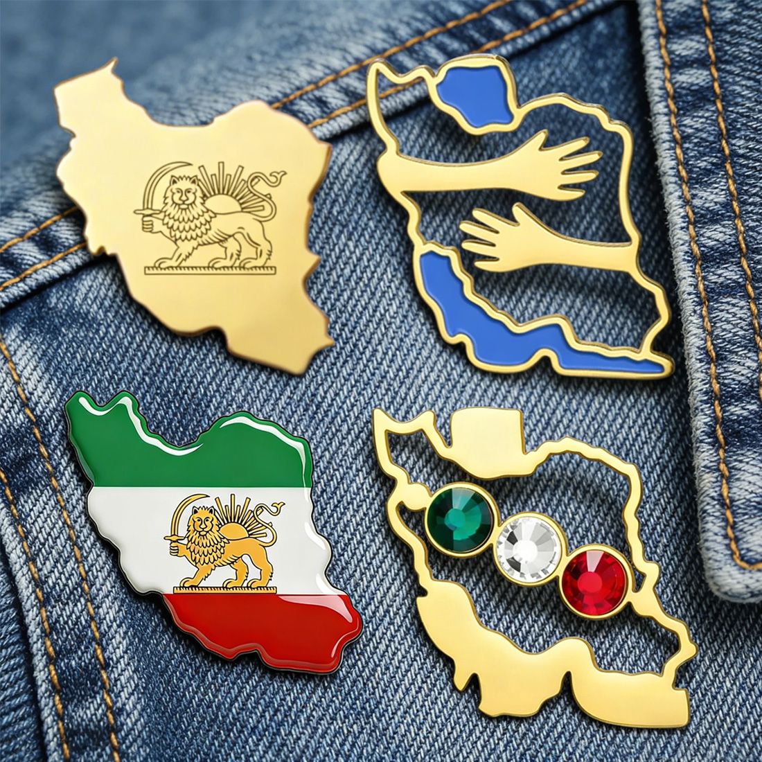 Dawapara Iran Map Shape Brooch - مراجعة Travel Accessories In Bulk وسعره