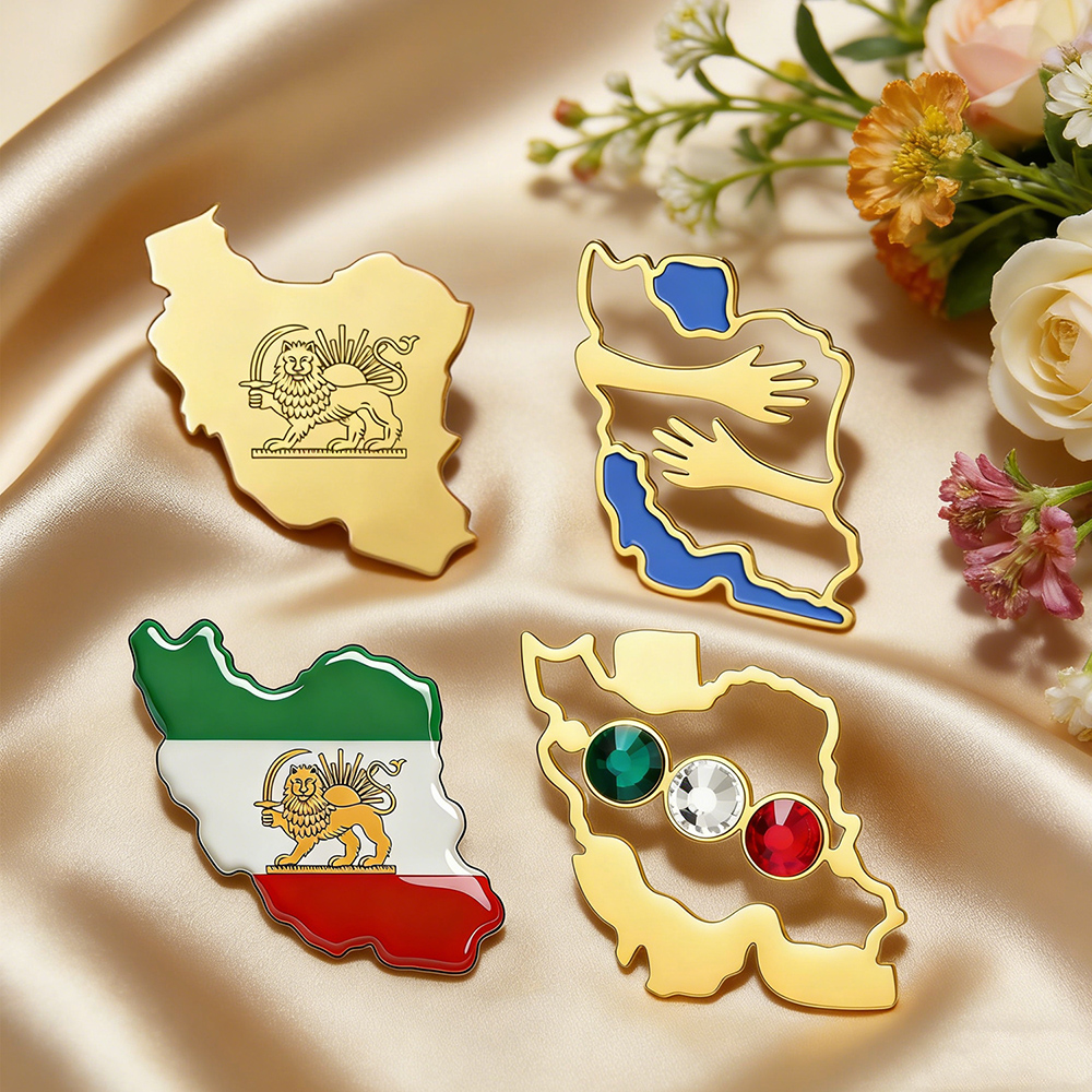 Dawapara Iran Map Shape Brooch - مراجعة Travel Accessories In Bulk وسعره