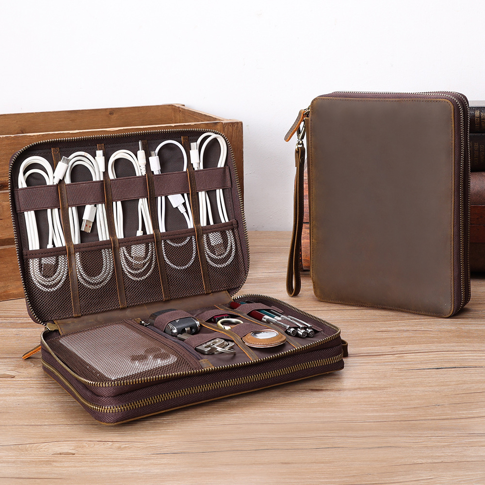 Full Grain Leather Travel Cabl - مراجعة Travel Accessories Electronics وسعره