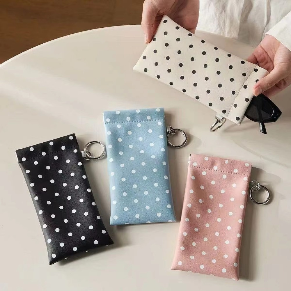 Polka Dot Eyeglass Pouch with  - مراجعة Travel Accessories Pouch For Women وسعره