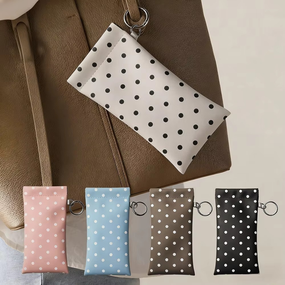Polka Dot Eyeglass Pouch with  - مراجعة Travel Accessories Pouch For Women وسعره