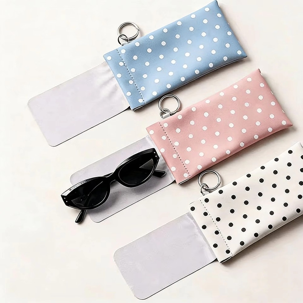 Polka Dot Eyeglass Pouch with  - مراجعة Travel Accessories Pouch For Women وسعره